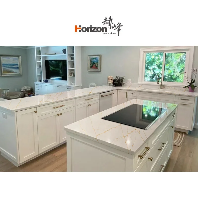 horizon 18mm 20mm 30mm Jumbo Size 3500mm*2000mm faux  stone quartz slab