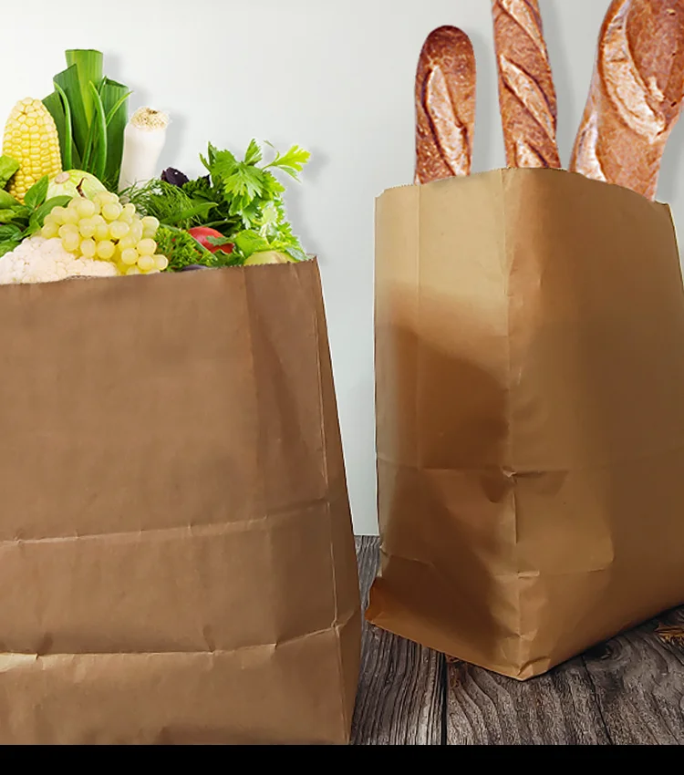 Brown 3kg No Handle  Burger Underwear Food Parcel Packaging Paper Bags For Bakery