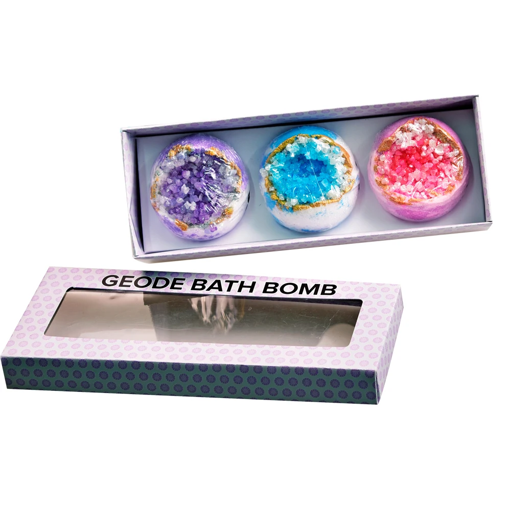 Подарочные наборы бомбочек для ванны с индивидуальной этикеткой, кристаллы для спа, бомбочка для ванной Geode