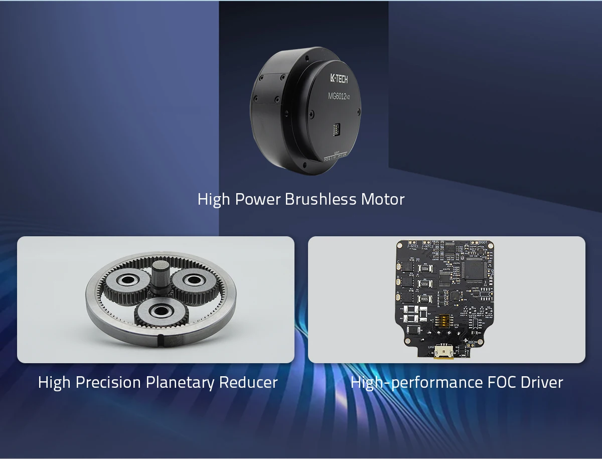 MG8016-i6v2 Hot Selling 12-60V  Max Toruqe 37N.m Dc Brushless Geared Exoskeleton Motor For Robots