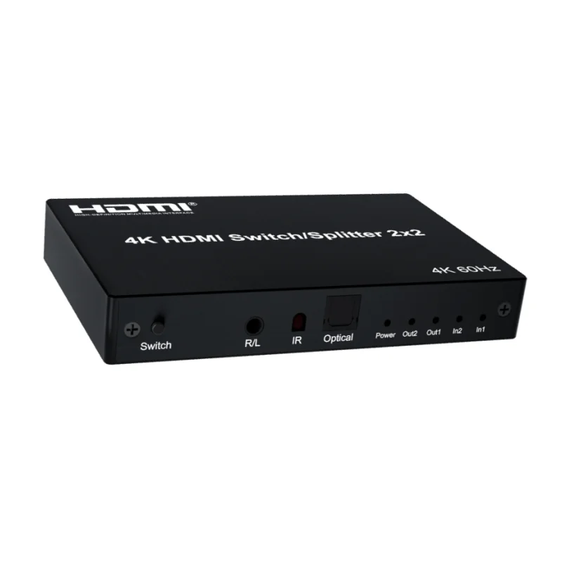 2-in-2-out 4K@60Hz HDTV 2.0 Switch Splitter 1080P & 4K 60Hz Resolution Video Splitters & Converters with Audio