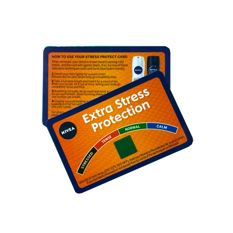 Customized Promotion Gife 0.76mm PVC Card Stress Mood Test Card