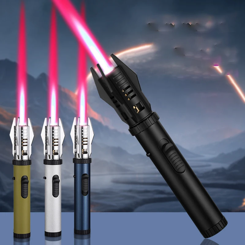 Butane Gas Lighter 360 Use Metal Outdoor Windproof Turbine Torch Jet Lighter Gun BBQ Welding Cigar Tool