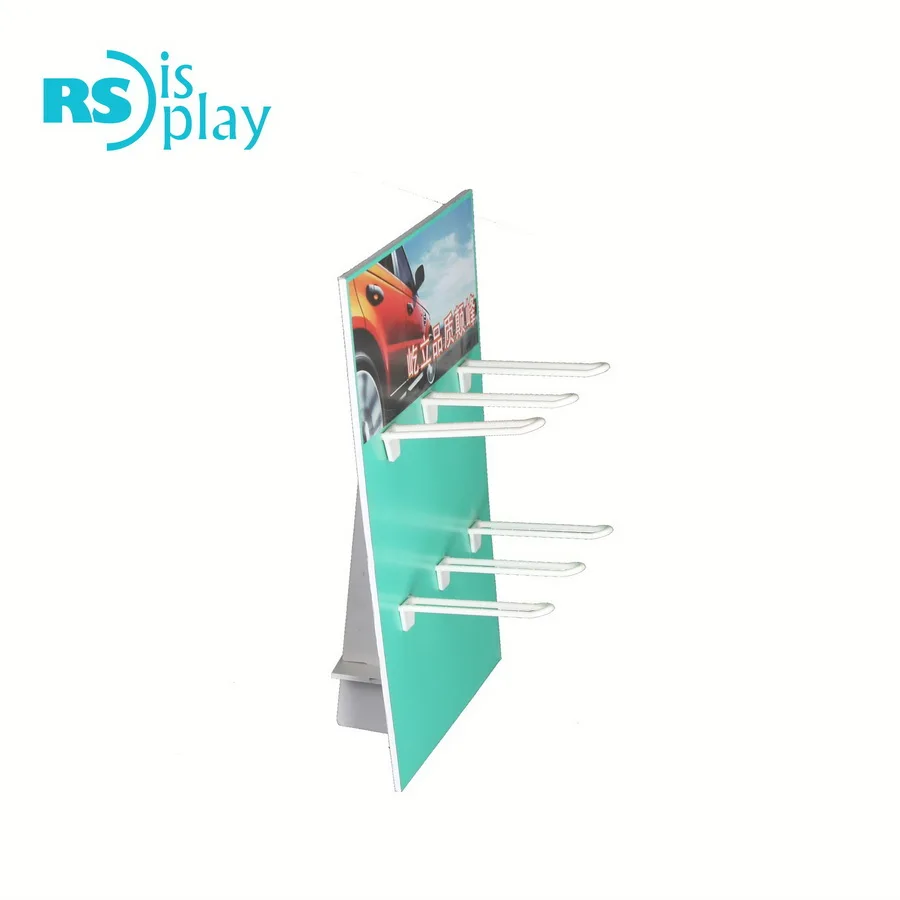 Printed Corrugated Paper Counter Standee with Hooks