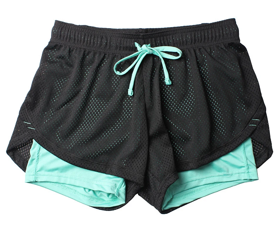 Running Shorts Women Gym Fitness Yoga Shorts Ladies Sport Shorts Athleisure 2 in 1 Short Pants