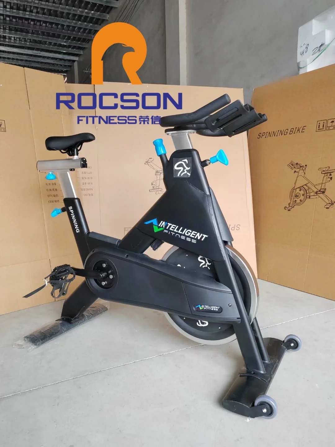 RC980 Rocson ROC brand Intelligent rep fitness Cardio Equipment Chain Drive System Spin Bike Exercise Bike