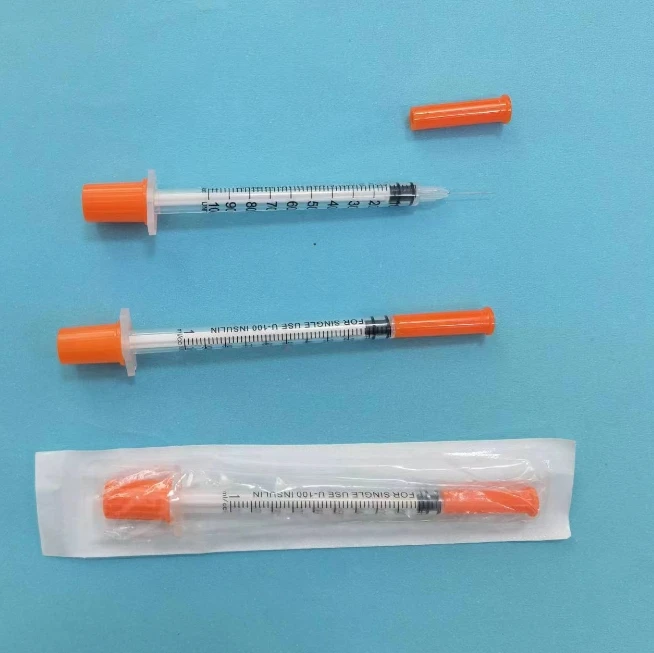 Medical Best Selling Disposable 0.3ml 0.5ml 1ml Insulin Syringe With Needle