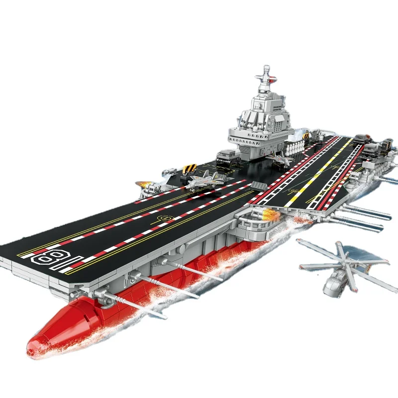Military Transportation  Toy Model Educational  TYPE 003 Aircraft Carrier  Building Blocks Battleship Brick Set Juguetes