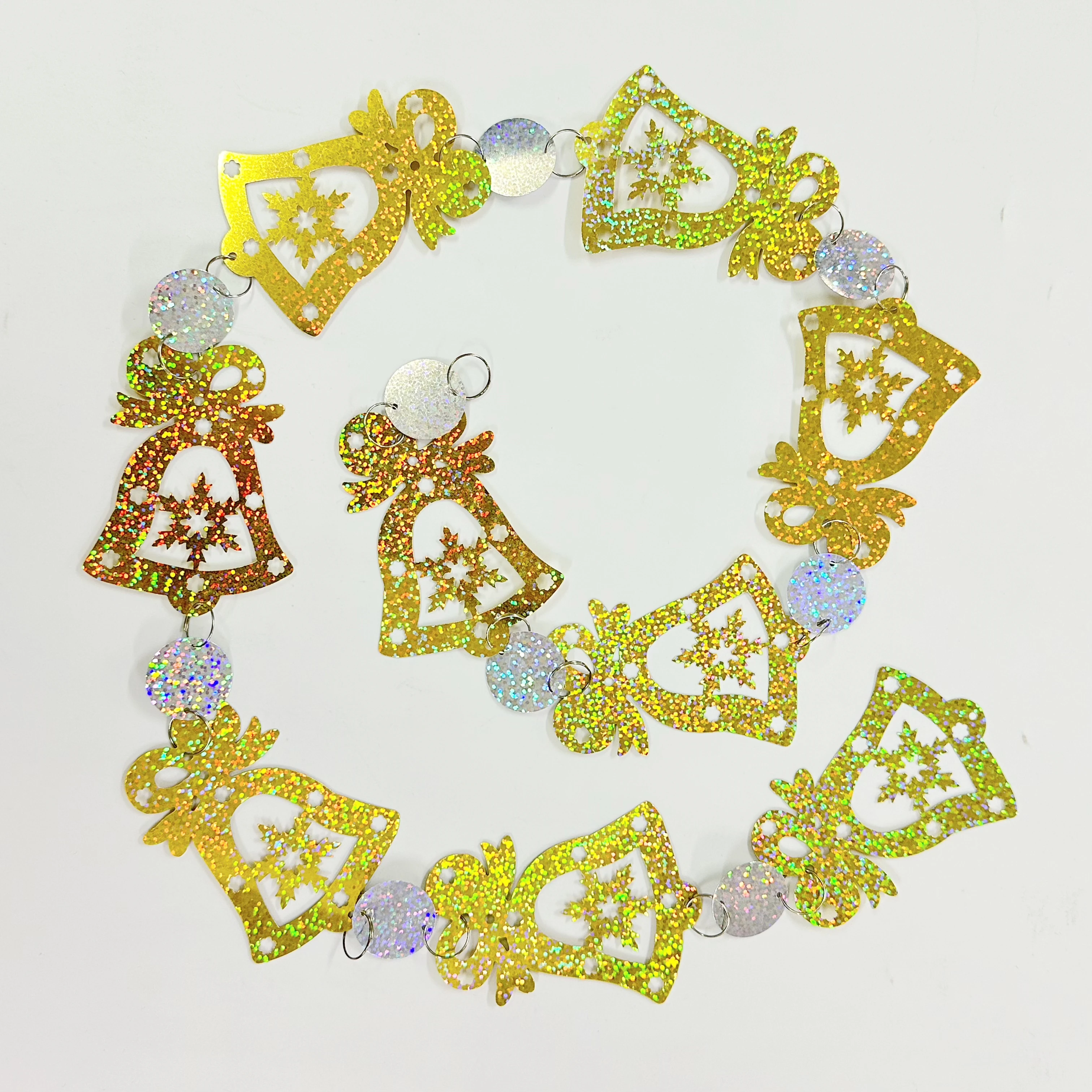 Christmas Decorations Bell Glitter Window Hanging Decor Scene Layout Party Activities Shop Wall Hanging Decor