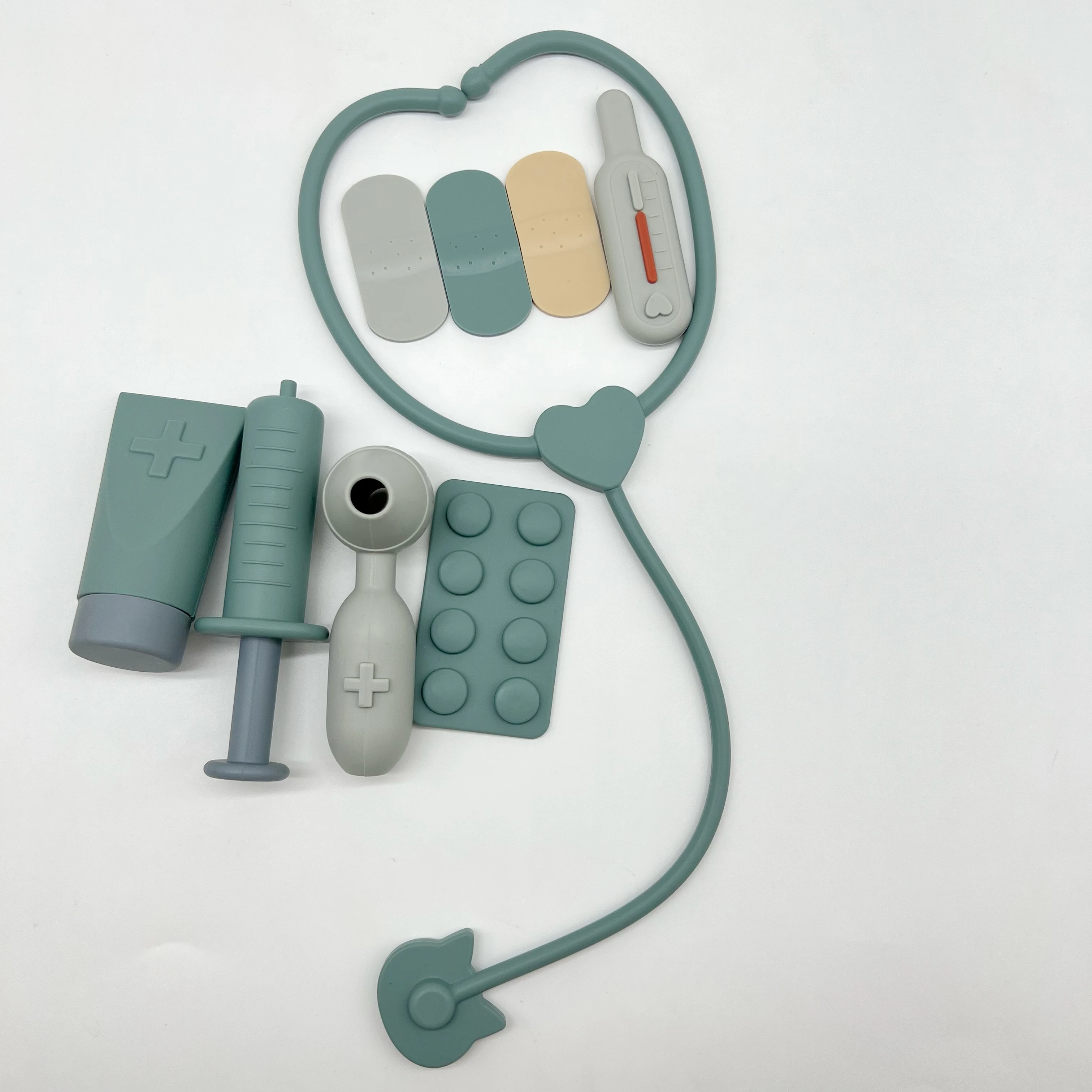 Doctor Toy Kit Play Set 10 Pieces Pretend Silicone Toy Set for Toddlers & Kids