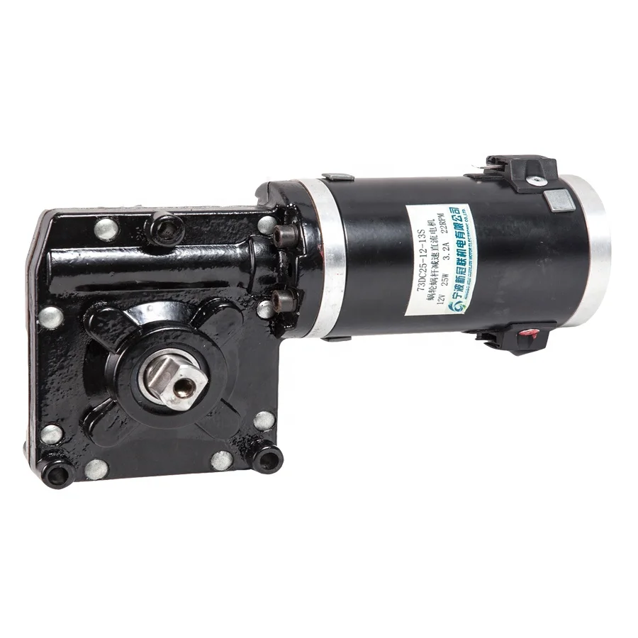 High Torque 12v 24v Brushed DC Worm Gear Motor For Winch