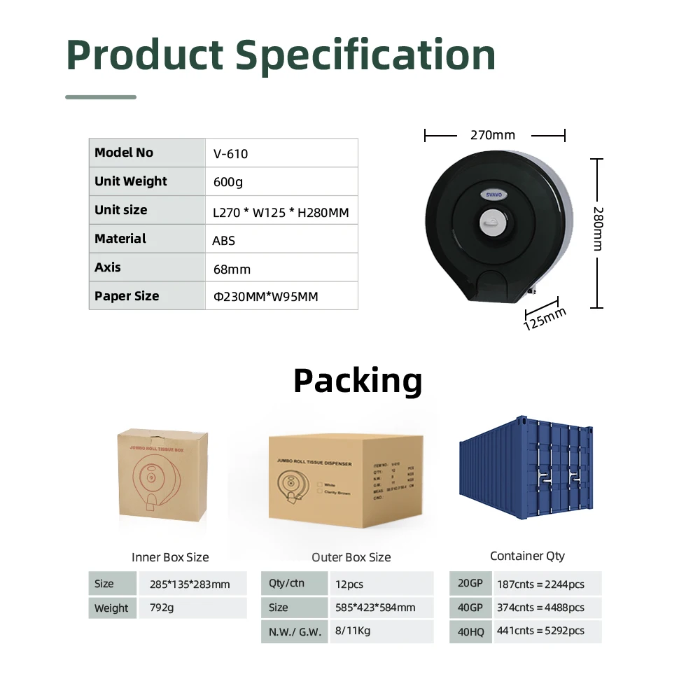 Cheap price Tissue Dispenser with Key Lock Wall Mount Toilet Paper Holder Jumbo Roll Toilet Paper Towel Dispenser