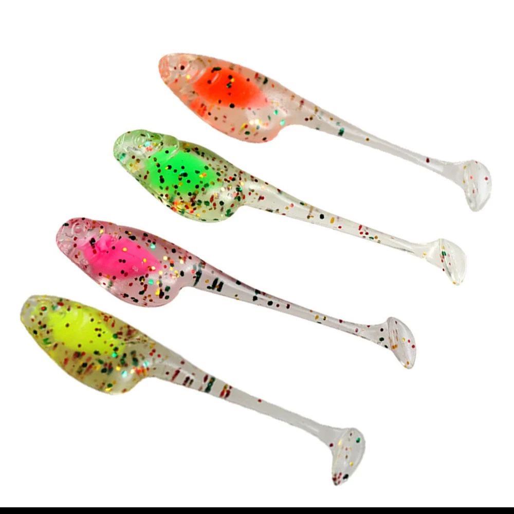 Customized T-Shape Paddle Tail Crappie Shad Soft Bait Artificial Fishing Lures