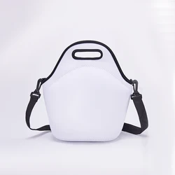 Custom Eco Friendly Neoprene Sublimation Blank Lunch Tote Bag With Shoulder Strap Thermal Lunch Bag For School Kids