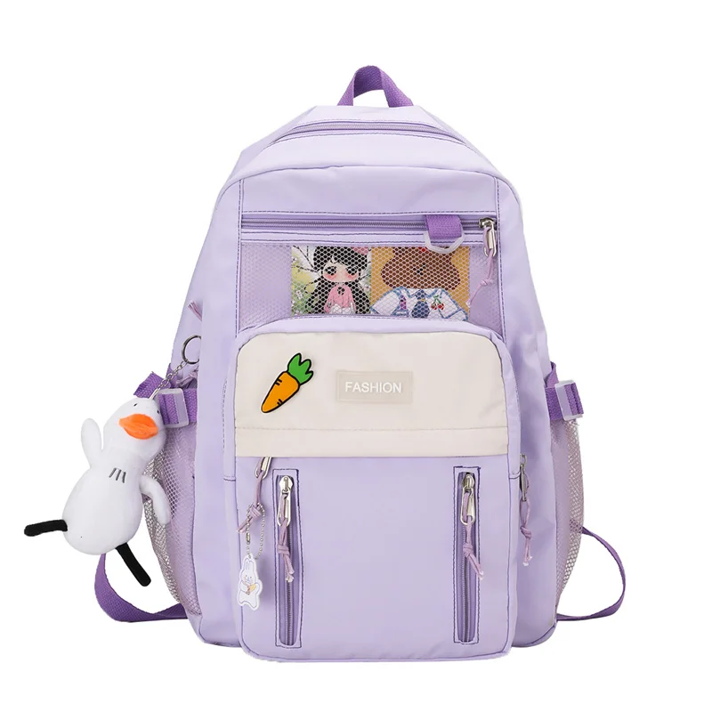 2022 new style factory hot sale canvas student school bag junior high school student school bag child girl backpack