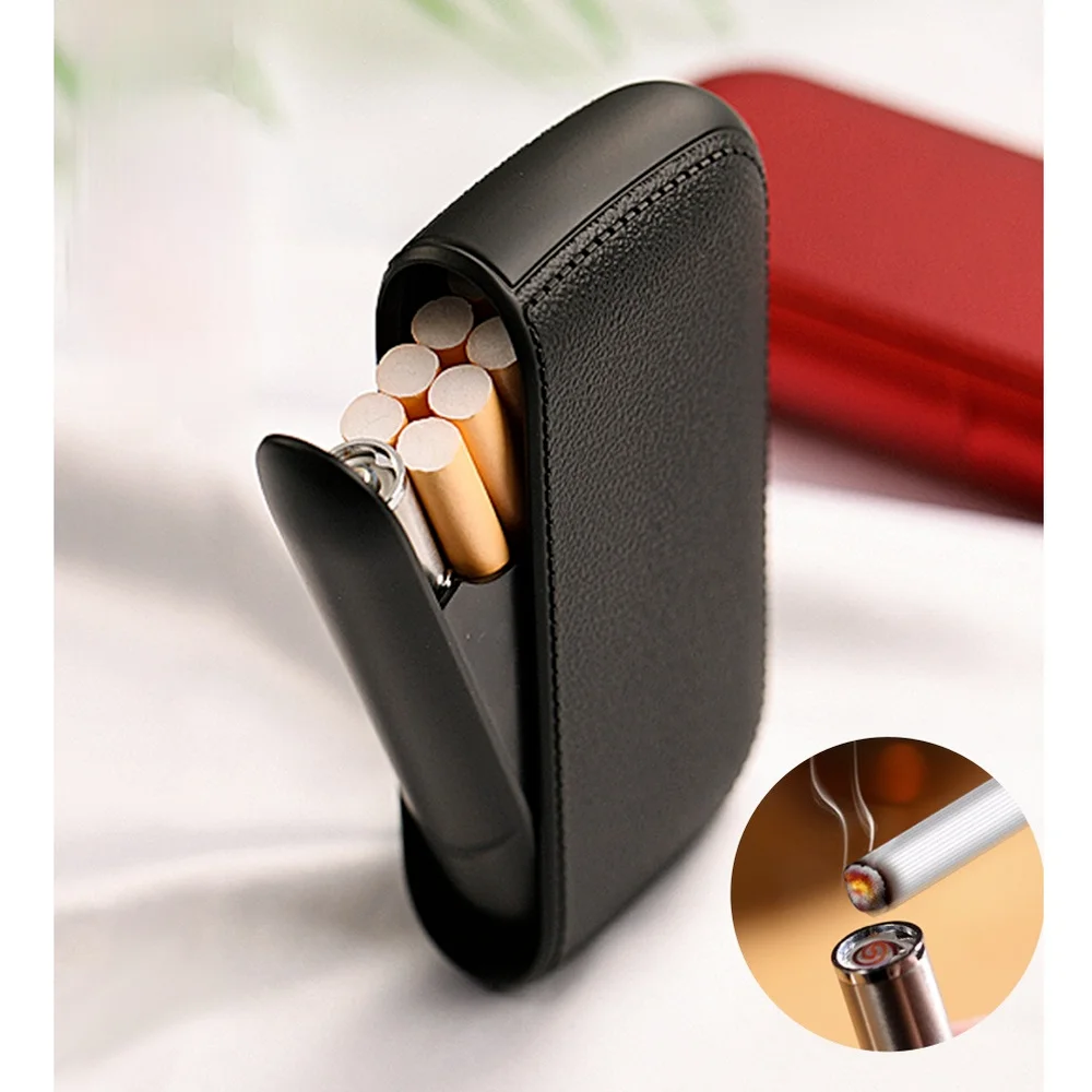 Cigarette accessories separate cigarette case Electronic lighter storage box lighter Leather cigarette case