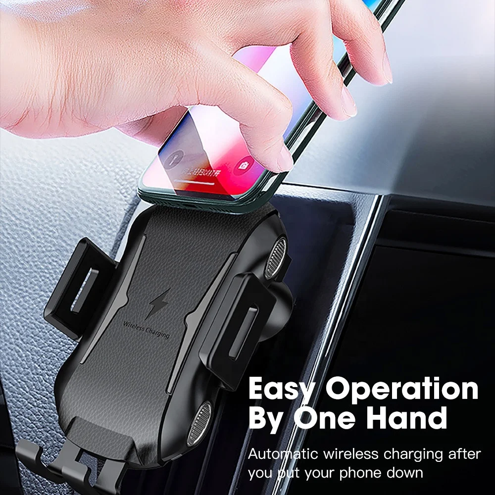 Vnew portable high quality 10W quick charging wireless phone charger infrared sensing car holder