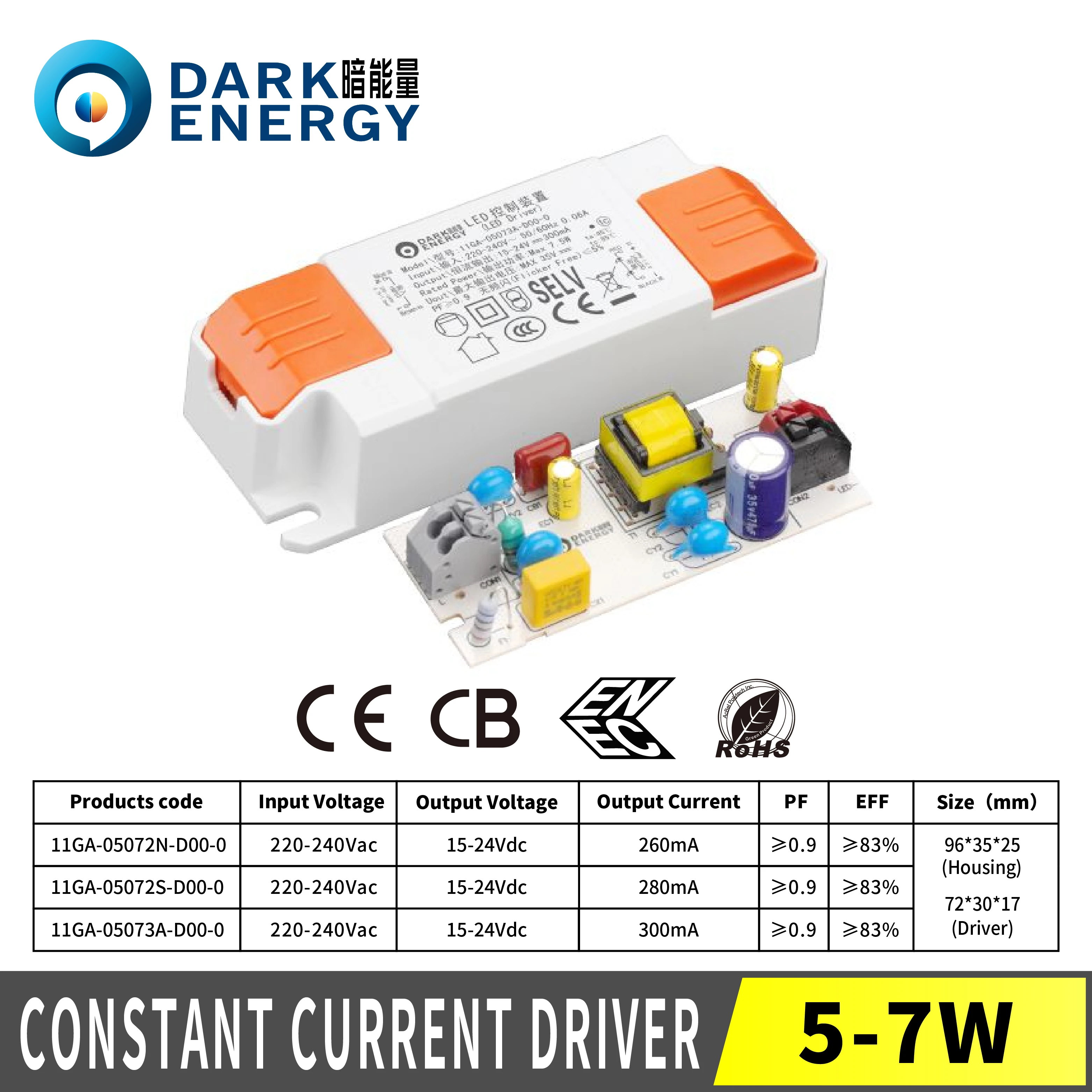 (Electronic Components) Single 4 7w Drivers Constant Current 1-3w 4-7w 7-12w 12-18w 26-36w 37-50w External Drive Led Driver