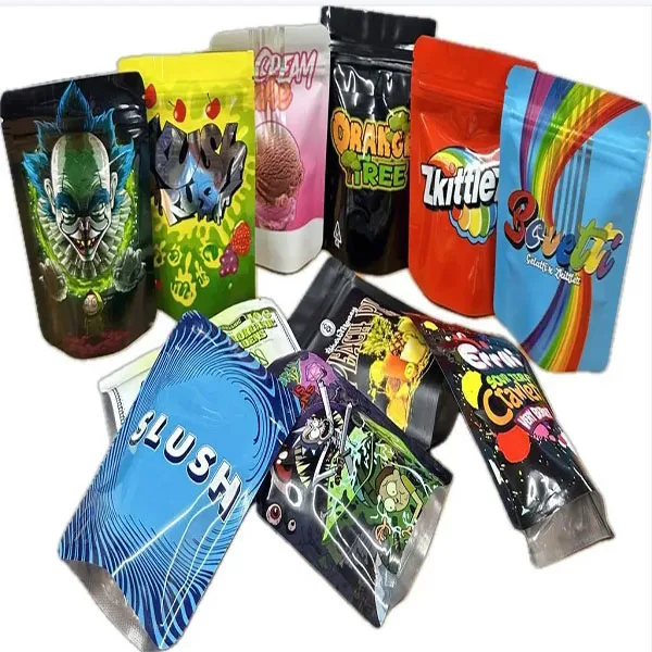 Custom Printed Smell Proof Aluminum Foil 3.5g Edible Gummies Ziplock Plastic direct print custom mylar bags child resistant