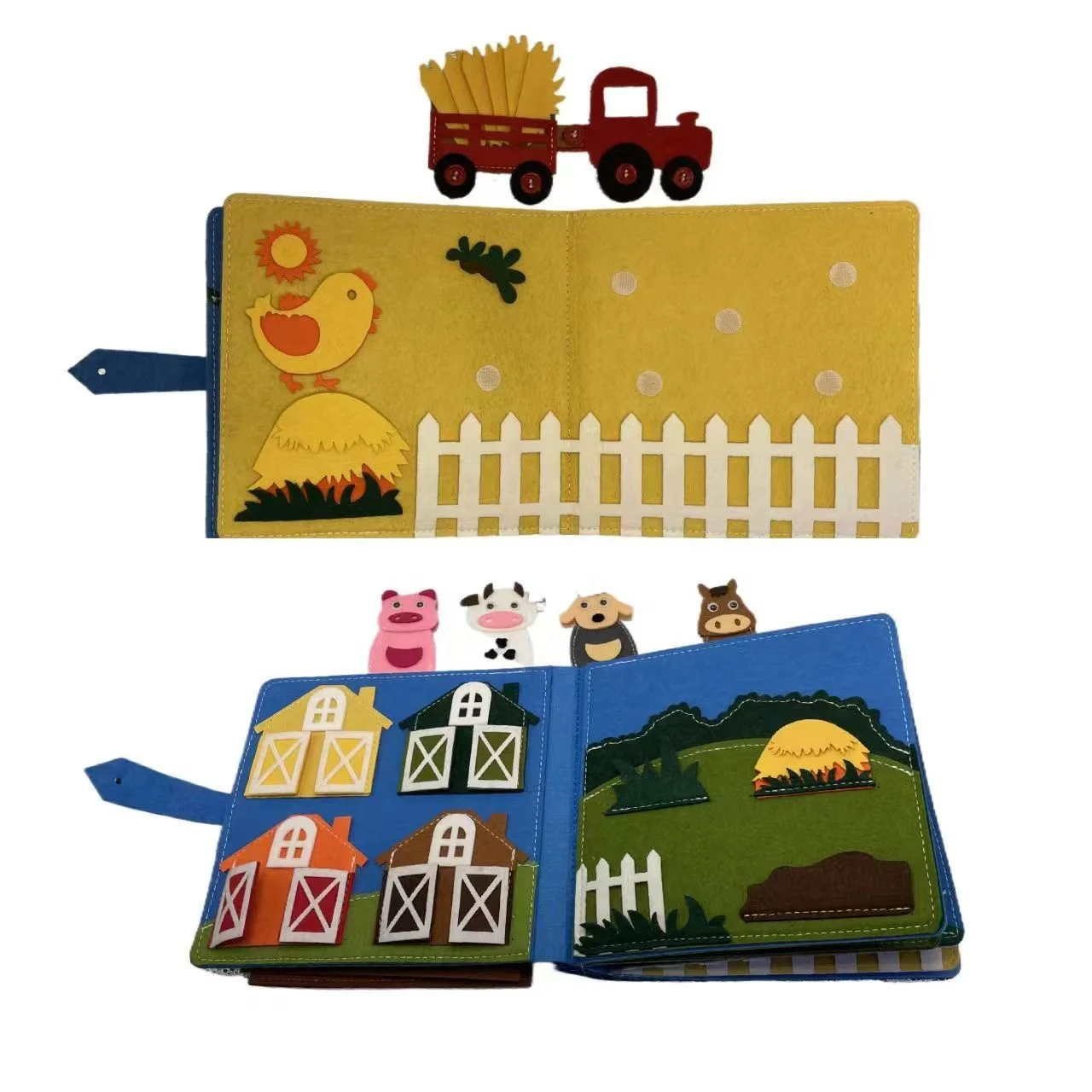 2024 New Design Felt Farm Quiet Book for Toddlers , Fabric Activity Book for Early Education , Montessori Learning Toy
