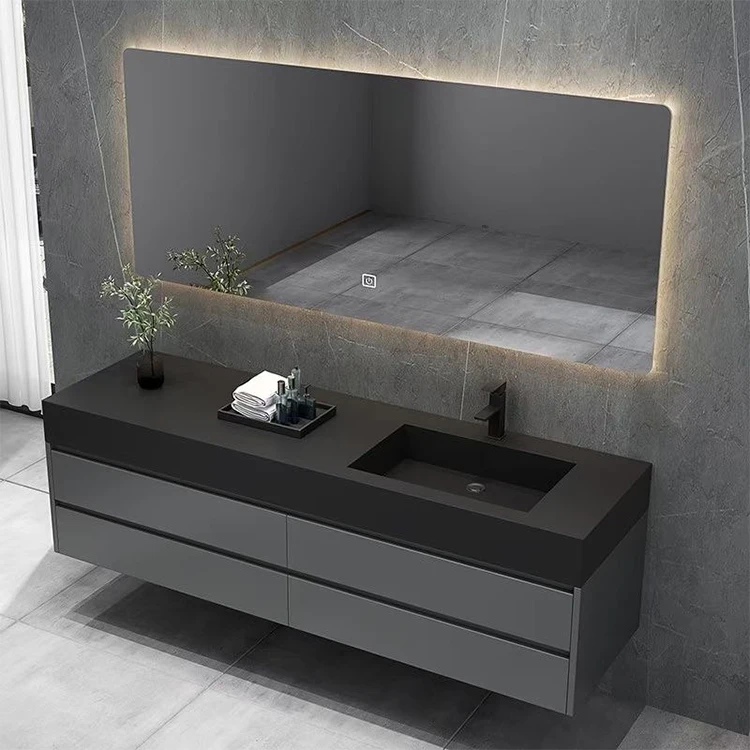 SANTOPOVA modern waterproof single his and hers dubai with sink left chinese design complete black wall hung bathroom vanity