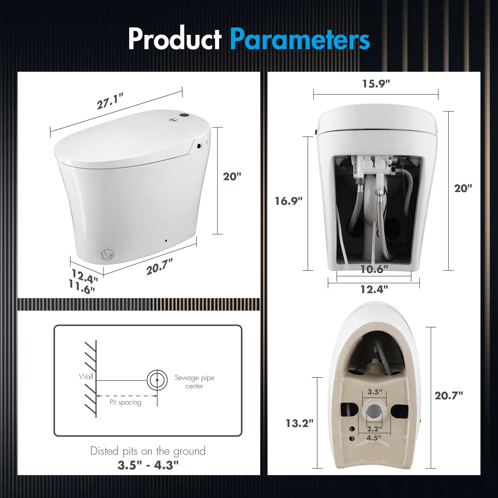 Ceramic sensor sanitary ware automatic Bathroom Electric Vaginal Wash Wc Toilet intelligent Bidet Inodoro Smart Toilet For Hotel