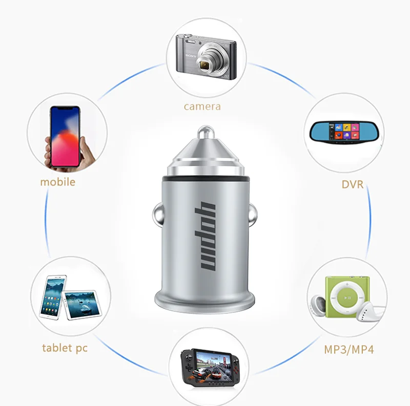 2 Port Metal Car Charger Adapter Fast Charging Qc3.0 Pd Dual Usb Type C Android 30w For Iphone For Samsung Cargadores