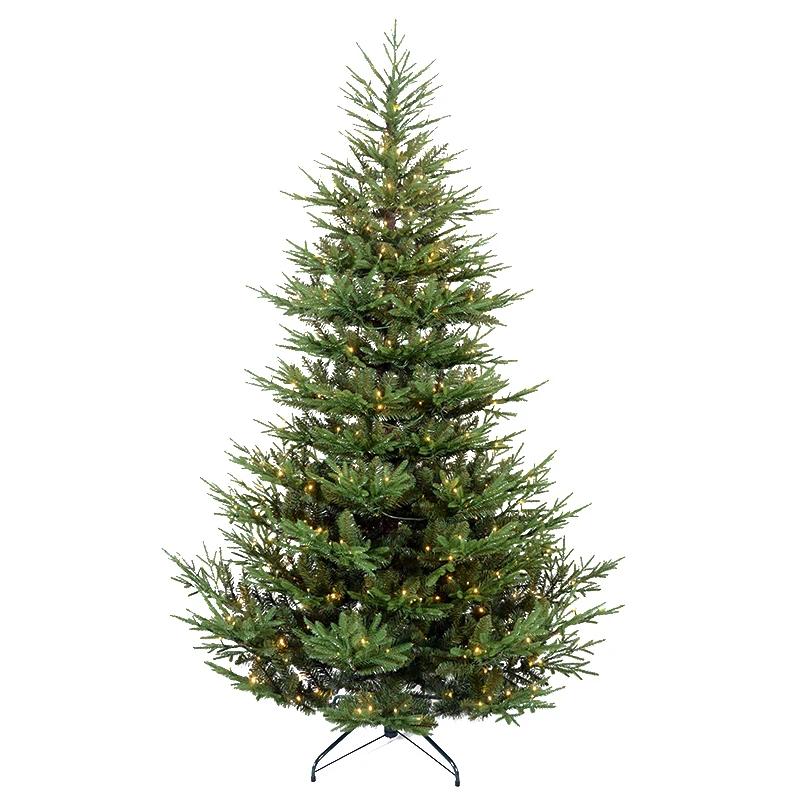 6ft-9ft Pre-lit LED Christmas Tree PE&PVC Material Artificial Tree Christmas Decorations with Warm Lights