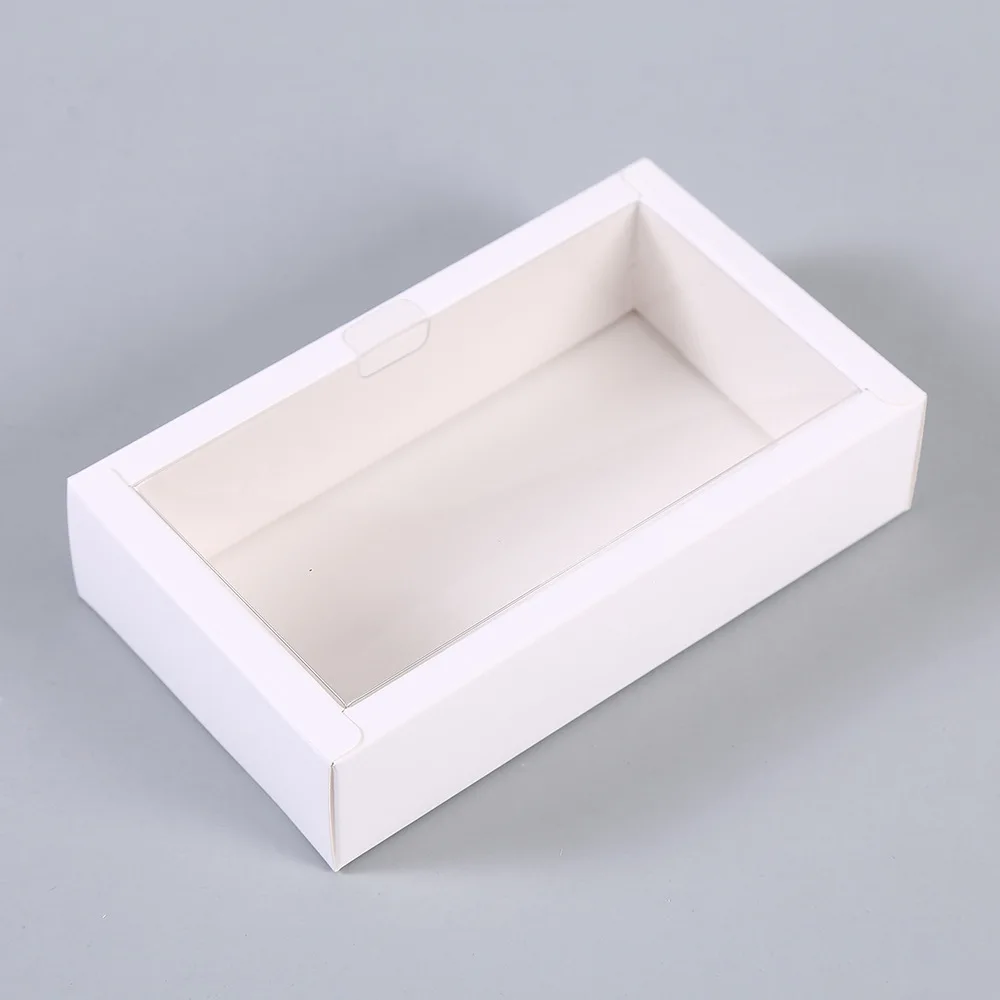 IMEE Clear Insert Lid White  Gold Gift Paper Box Small Gift Food Packaging Box In Stock Factory Customized Size Color Square