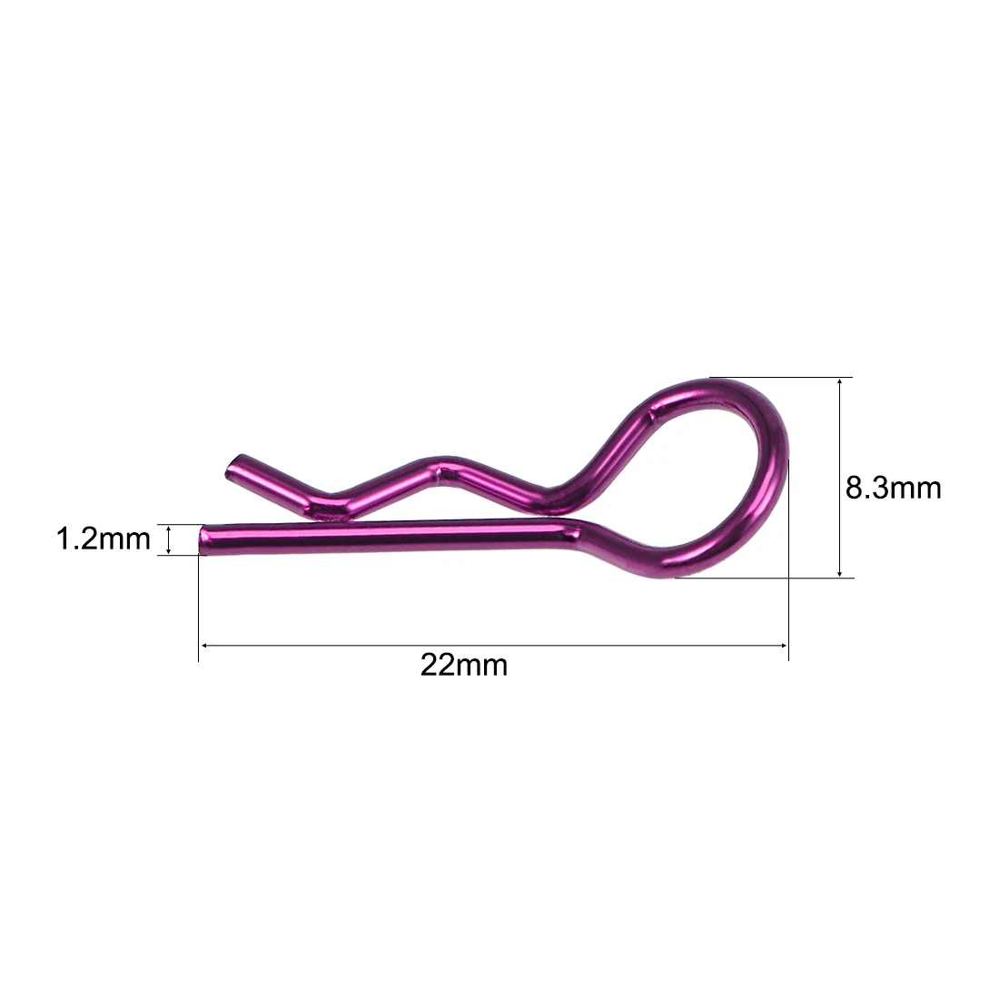 25pcs R Clips 1/10 Bent Springy R Pins for RC Car Truck Crawler Buggy Purple