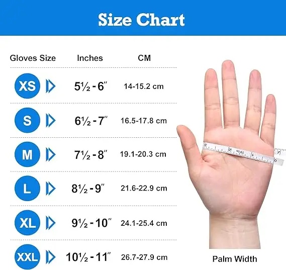 6 mil disposable nitrile gloves  latex powder free blue heavy duty disposable gloves  cooking machinery gloves