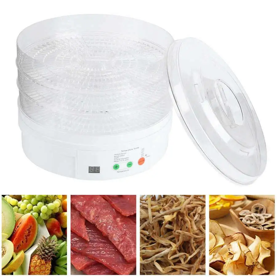 Household Digital control Fruit drying machine Food dehydrator pet food dehydrating air dryer 3 trays resin Drying apparatus