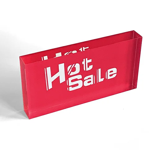  Custom Any Size Clear Acrylic Block Colored Logo Brand Cube Stand UV Print