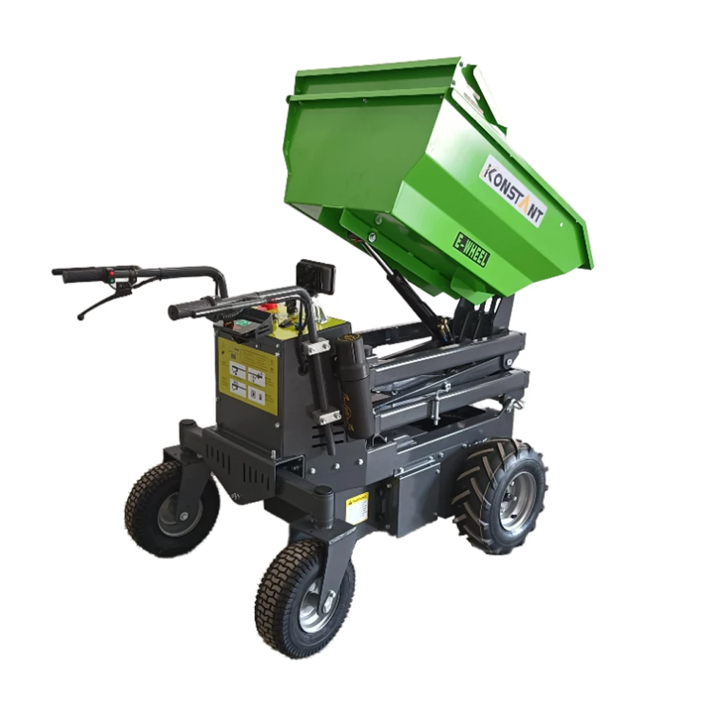 KONSTANT Mini Electric Dumper 500kg Bucket Capacity Small Battery Power Transfer Hydraulic Dumping Farm Used Mini Loader Engine