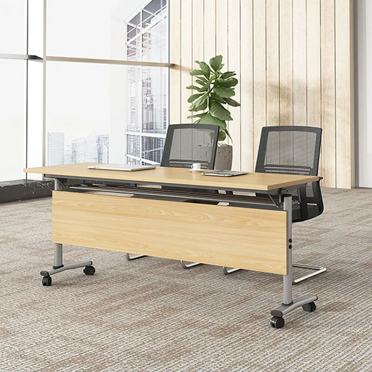 Vekin Folding Conference Table Combination Long Office Desk Movable Computer Desk on Wheels