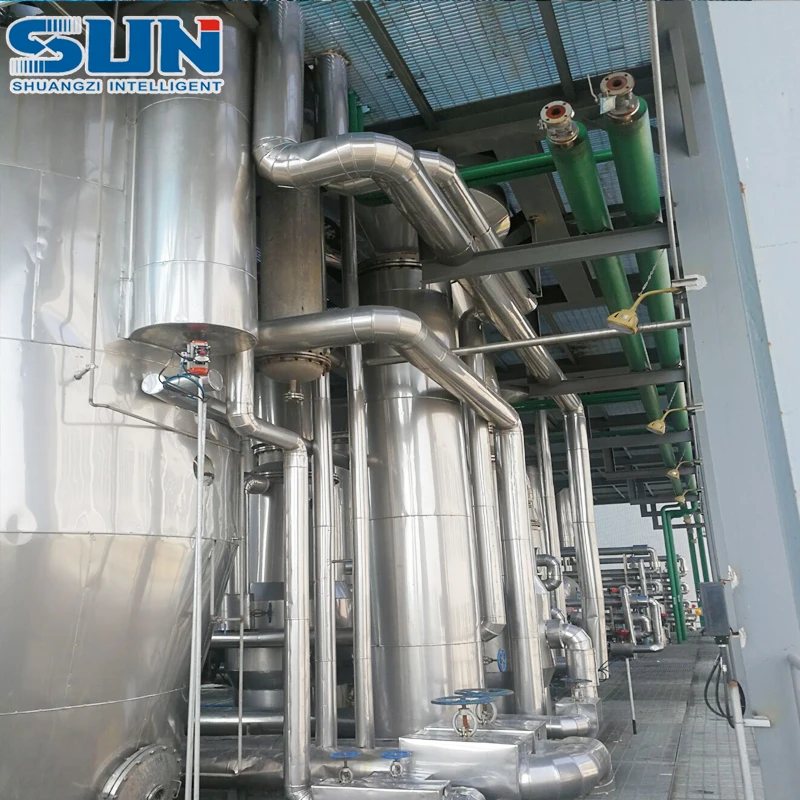 Double Effect Falling Film Evaporator Falling Film Plate Type Mvr Evaporator Falling Film Ethanol Evaporator