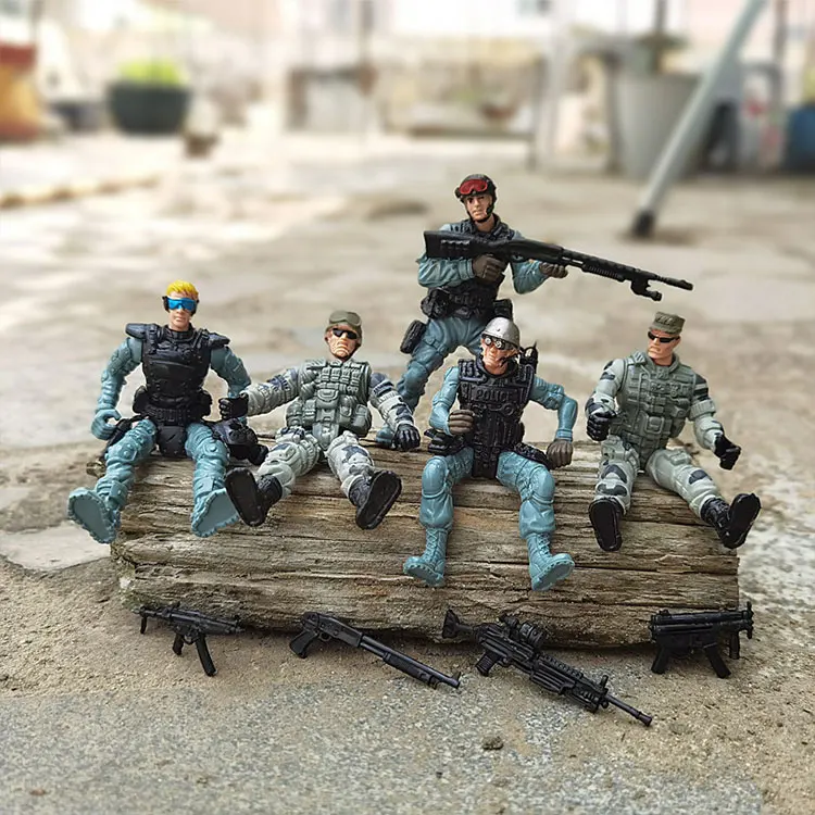 6pcs/lot army toy set soldies men action figures collection model toys for kids birthday gifts soldiers army toys