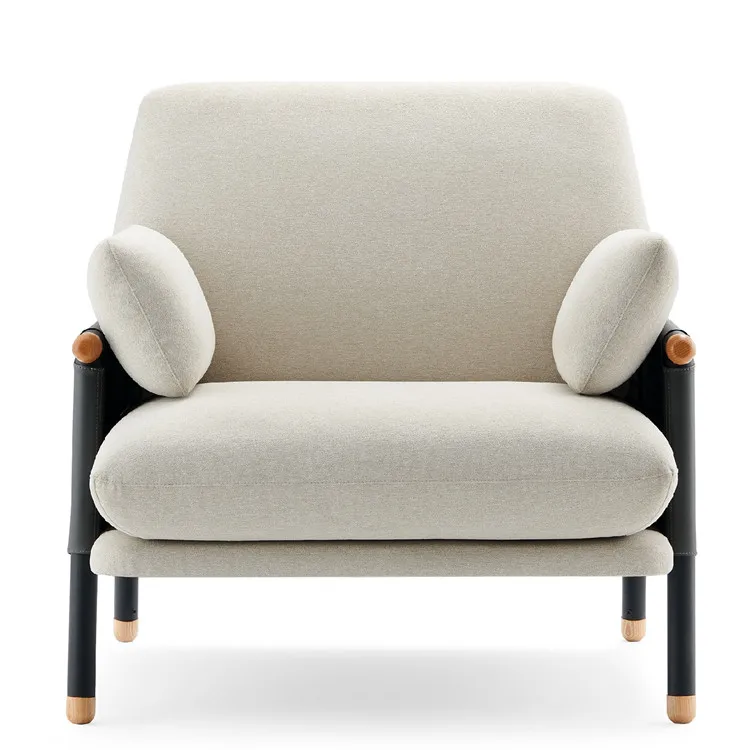 Nordic Modern Design Leather Sofa Small Apartment Living Hall Light Luxury Lounge Sofa