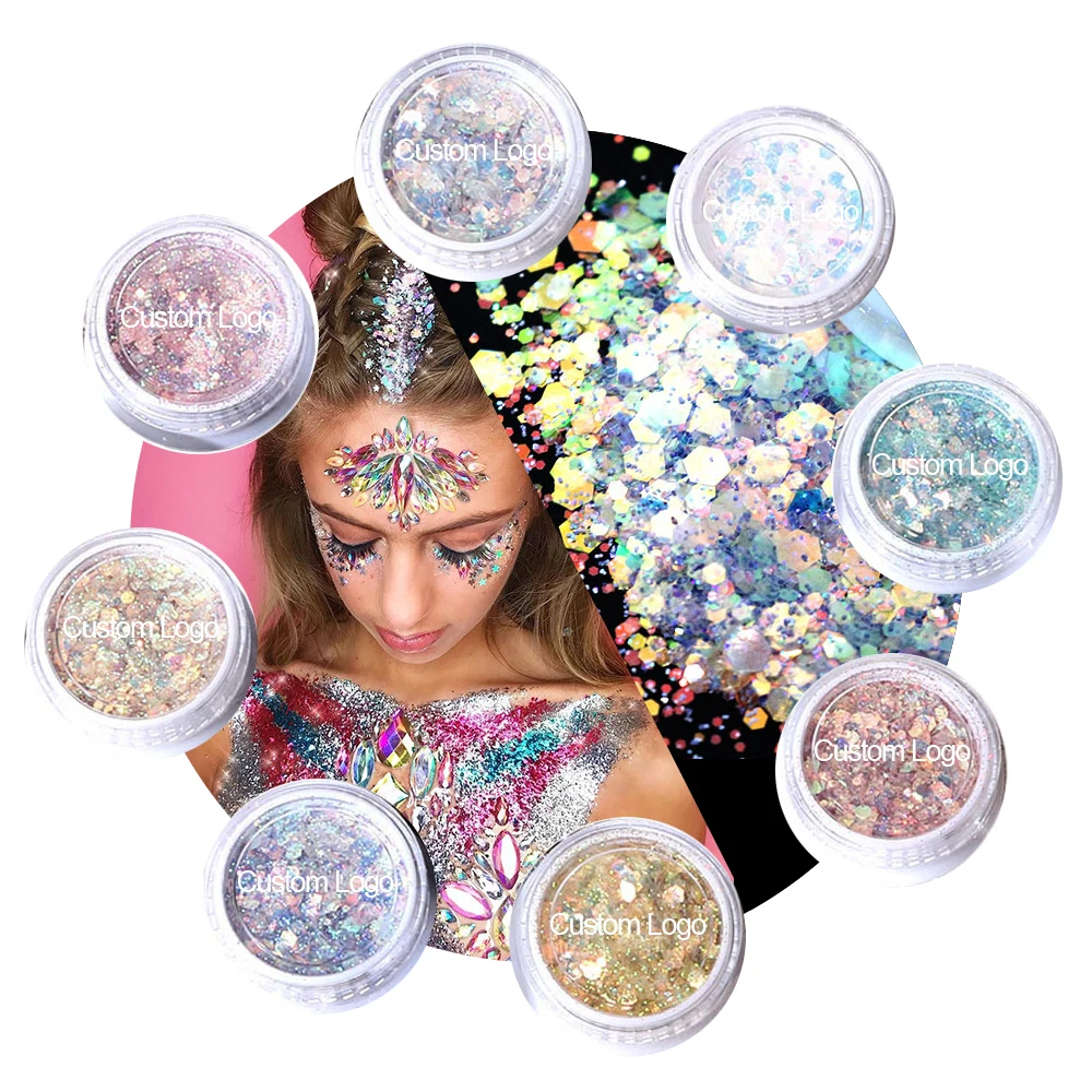 Wholesale 3D Holographic Irregular Chunky Nail Glitter Flakes Shining Iridescent Nail Sequins for Decoration
