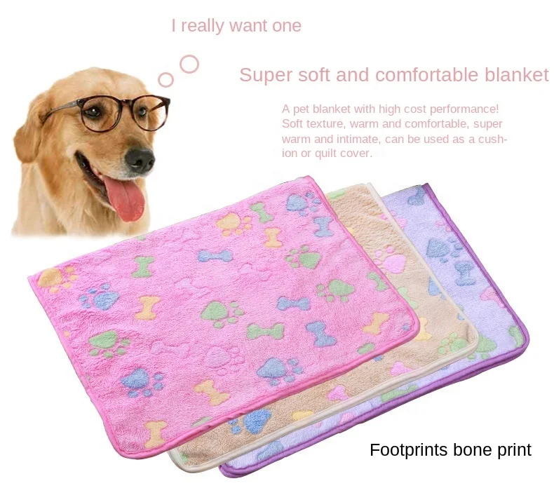 Coral Velvet Pet Dog Cat Puppy Bed Plush Pillow Blankets Pattern Mattress Pad Mat Dogs Hunde Decke Coussin Pour Chien Products