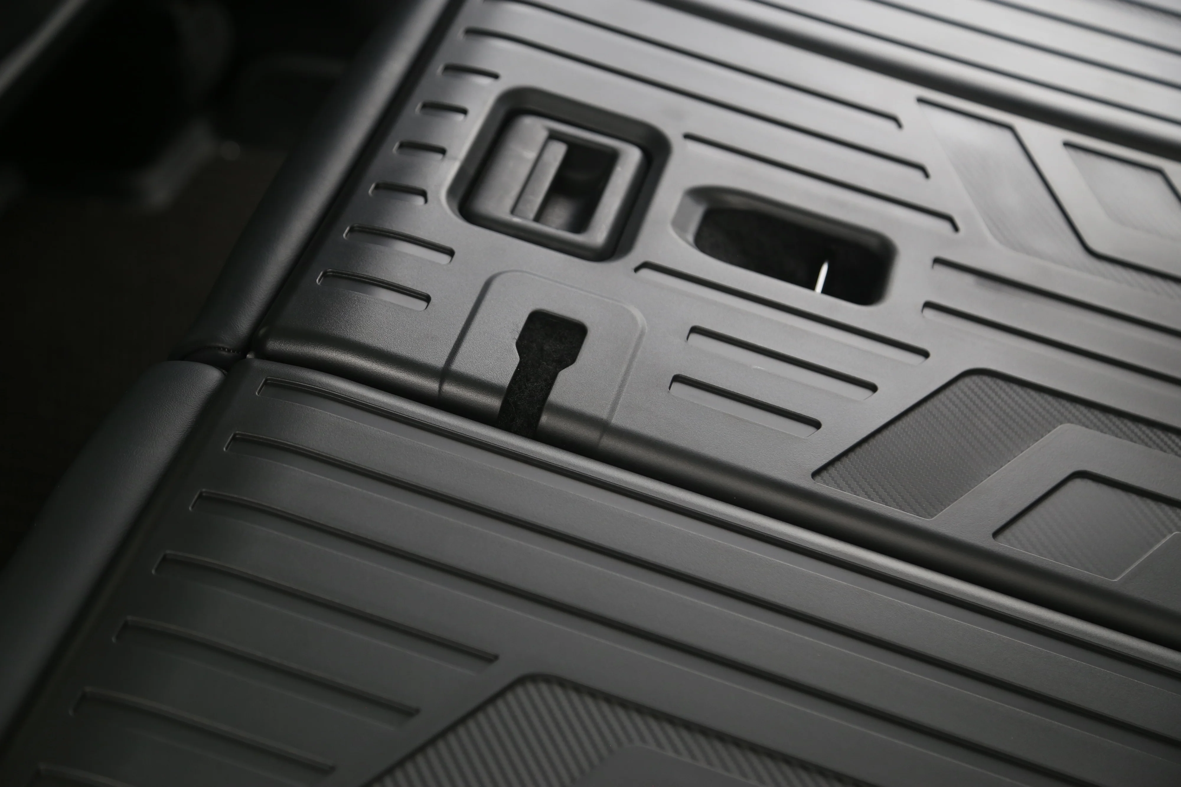 New Arrival ABS material Carbon fiber finish Rear Trunk Seat Back Mats for Model Y