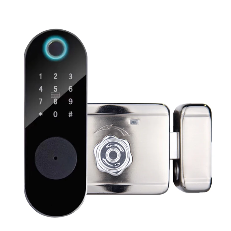 No Wiring Fingerprint office remote access Unlock Home Outdoor Security Gate Mortise Lock