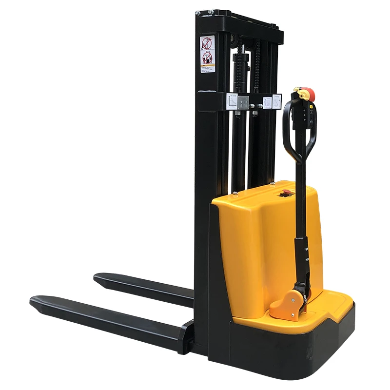 Mini Warehouse Pallet Lifting Device Semi Electric Walkie Stacker Forklift