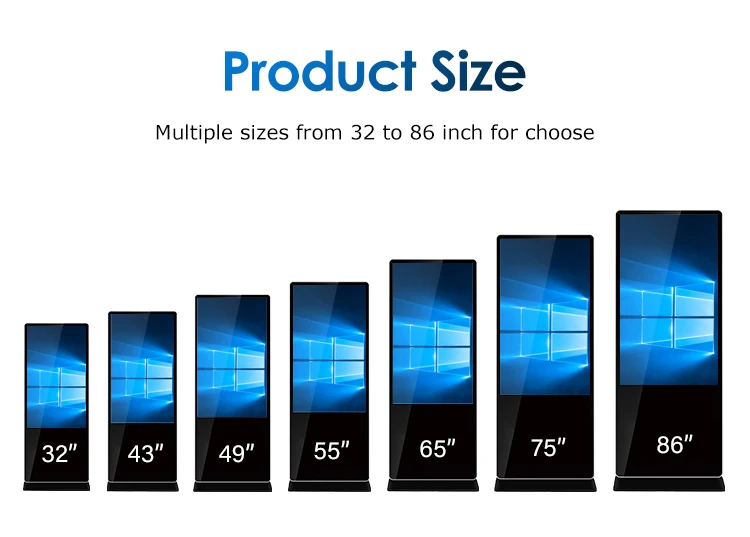 INGSCREEN Ultra Thin Design Android 5.1 1GB+8GB 2k/4k Full Hd Floor Standing Lcd Advertising Display Monitor Advertising Players