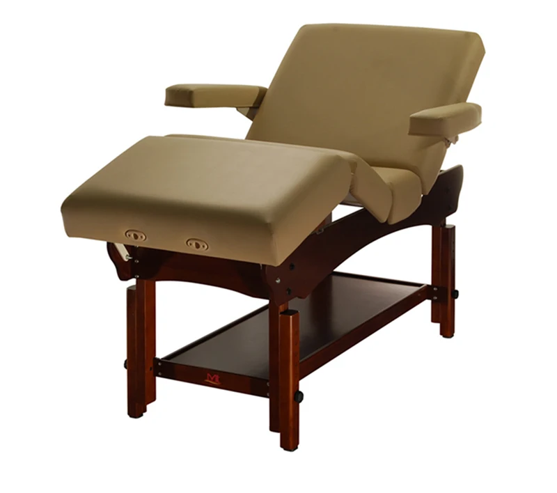 Wooden Massage Bed Facial Spa Facial Bed Beauty Salon Massage Bed with Backrest