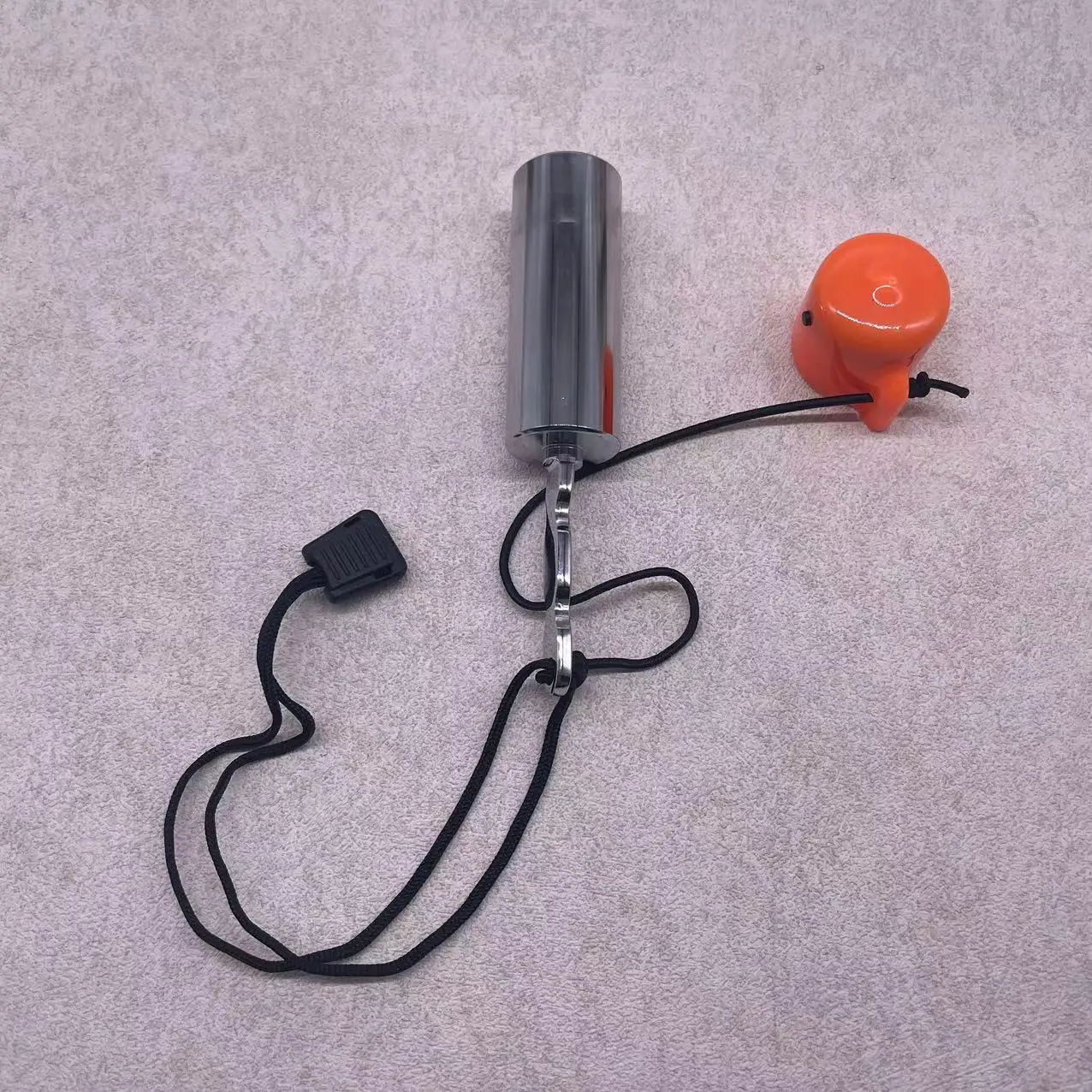 Scuba Rattle Stick Silver with Clip Diving Pointer Stainless Signal Loudest