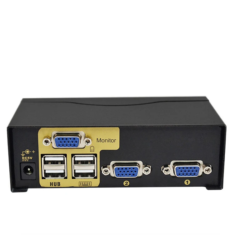 2 port USB VGA KVM switch Manual series  high quality  2 input 1 output with usb hub support 1920X1080@60HZ