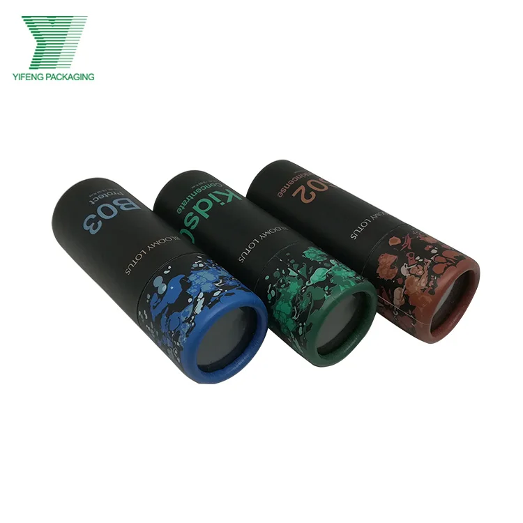 Eco friendly CMYK printing custom scented candle parfum sample round cardboard boxes luxury essential oil packaging paper tube