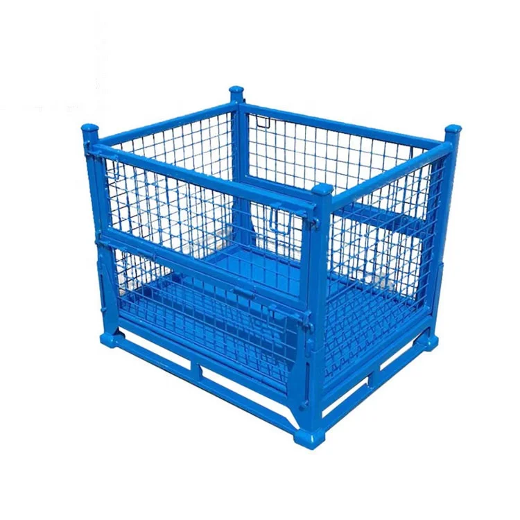 High quality industrial storage box mesh  Metal Wire Mesh Storage box with Move-able Door