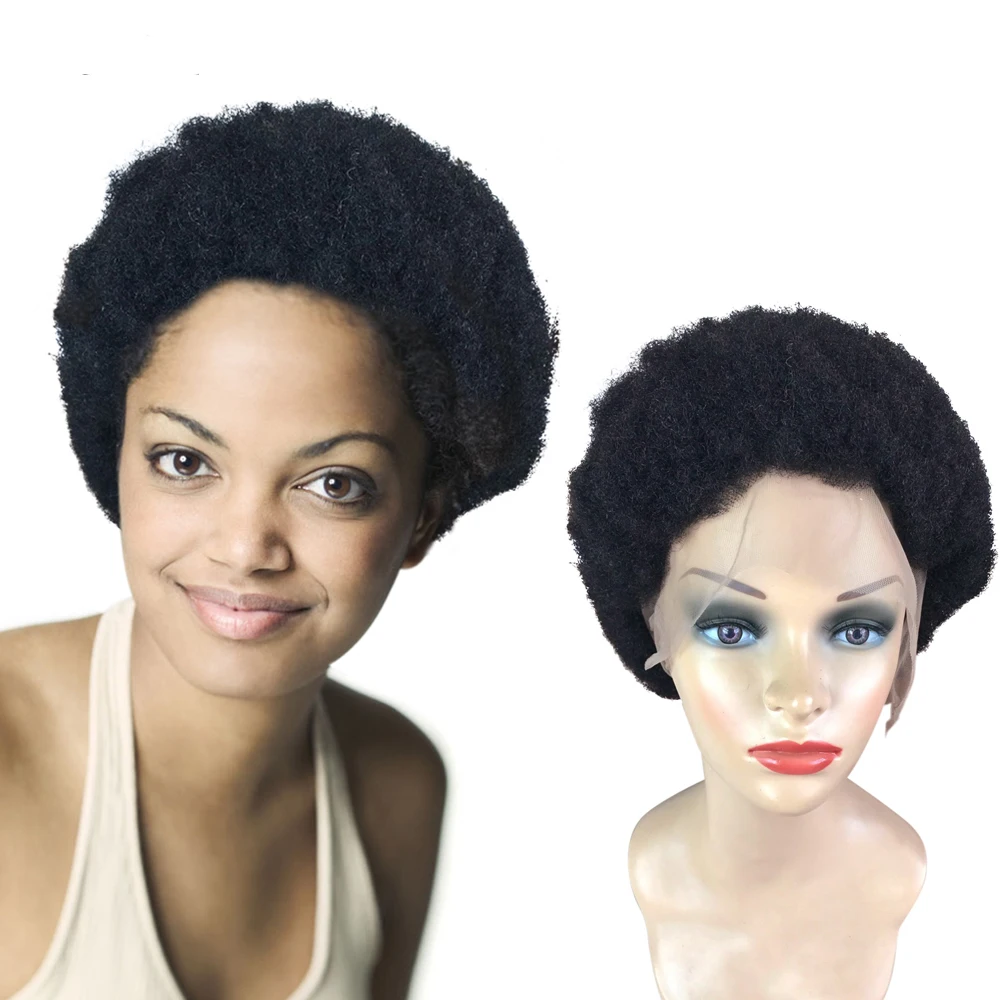 Yotchoi Brazilian Remy Human hair Afro Kinky Full Lace Wig for braiding with baby hair